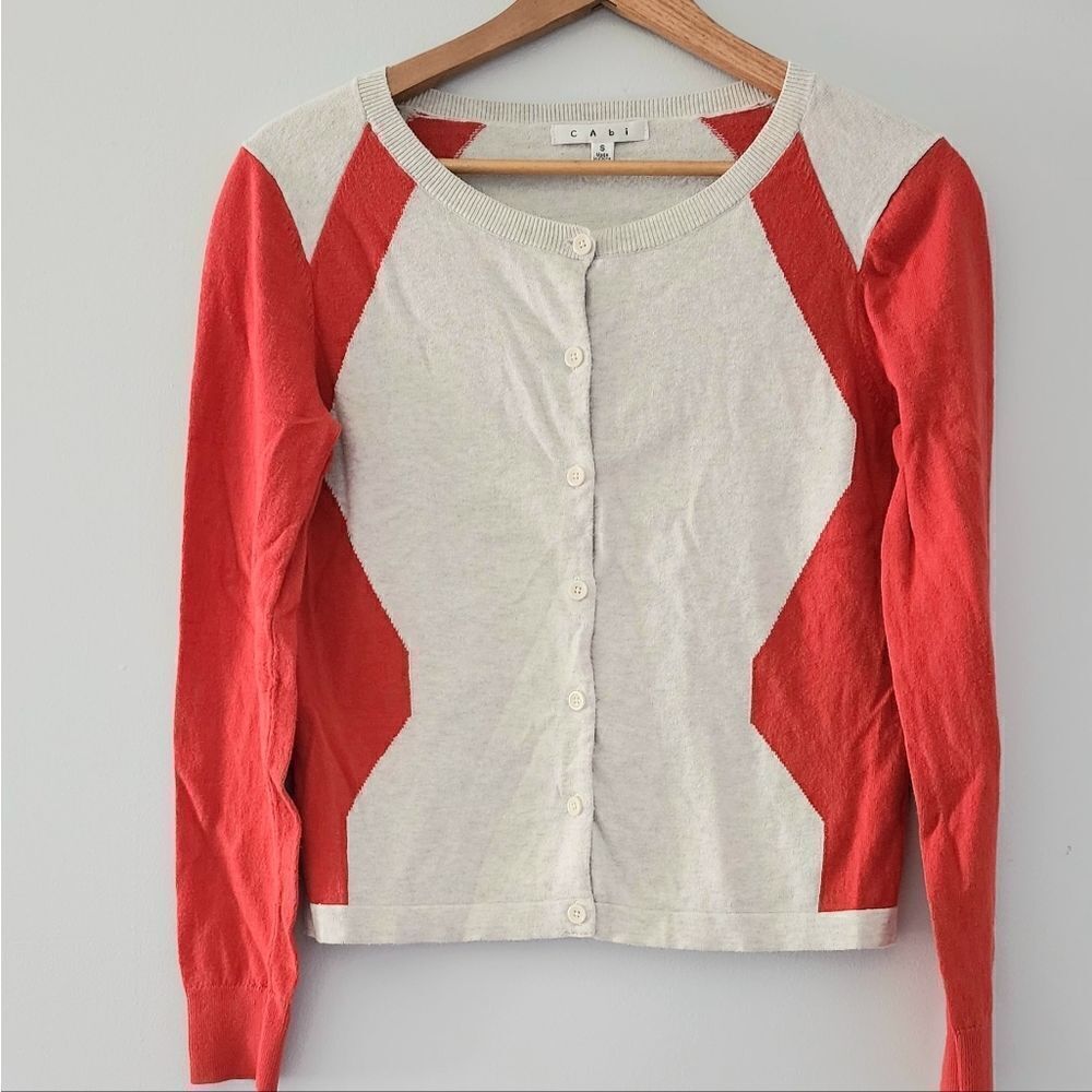 Cabi Hourglass Cardigan women's size small orange